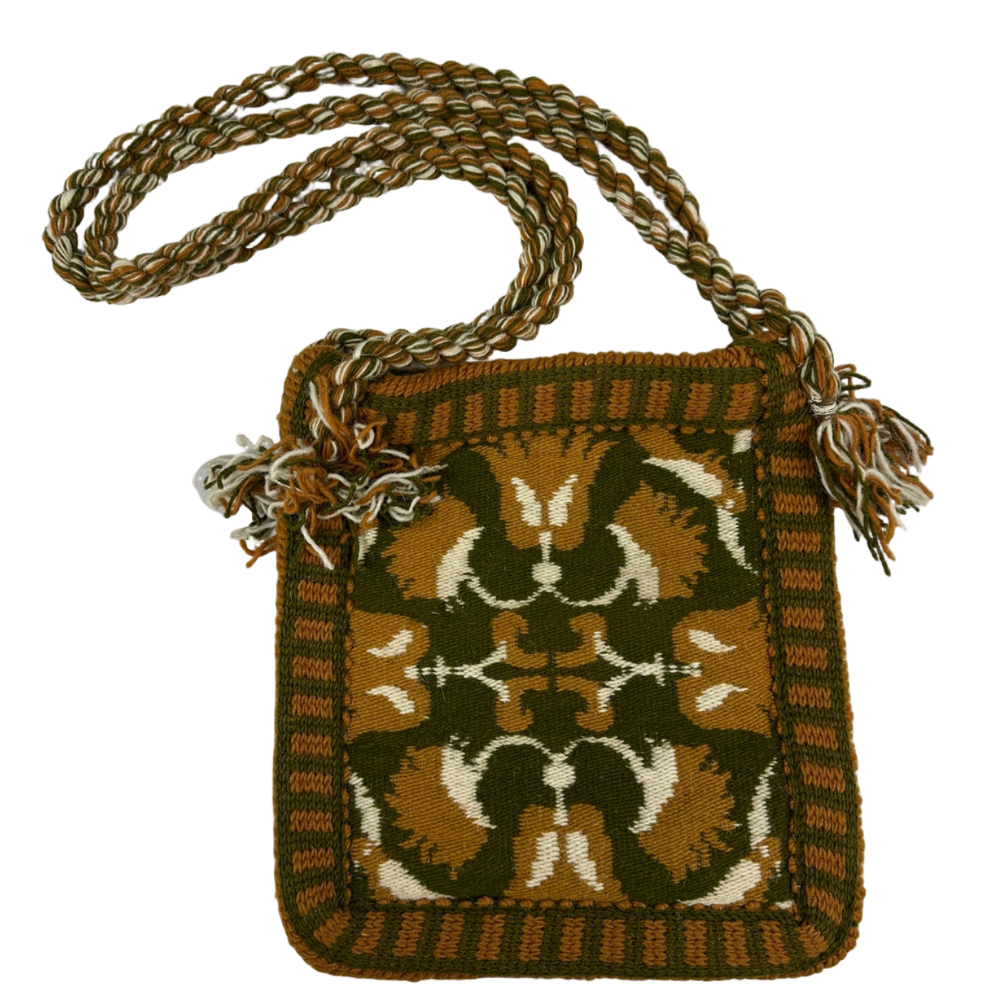Vintage Handmade Knit Mustard Boho‎ Shoulder Satchel